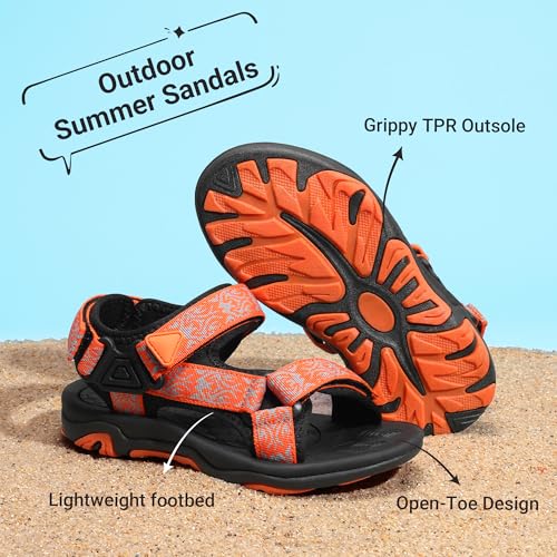 Image of DREAM PAIRS Boys Girls Sandals Kids Adventurous Light-Weight Adjustable Straps Summer Water Shoes (Toddler /Little Kid /Big Kid)