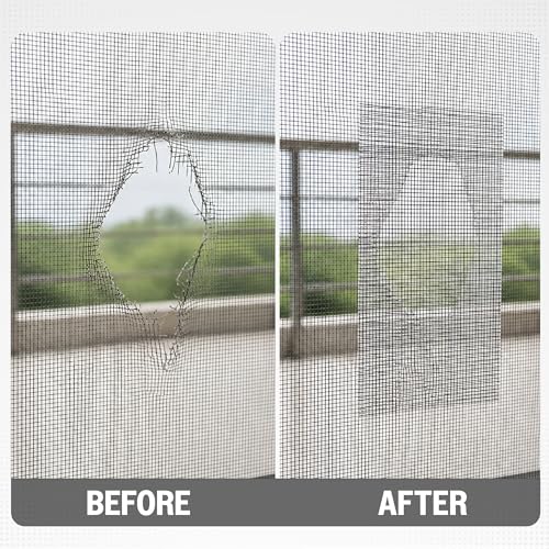 Image of amazon basics Window Screen Repair Mosquito Net Tape (200X5cm) | Strong Adhesive Fiberglass Mesh Net Tape for Window Repair, Tents and Balcony | Mosquito Net Patch Tape for Torn and Damaged Screens