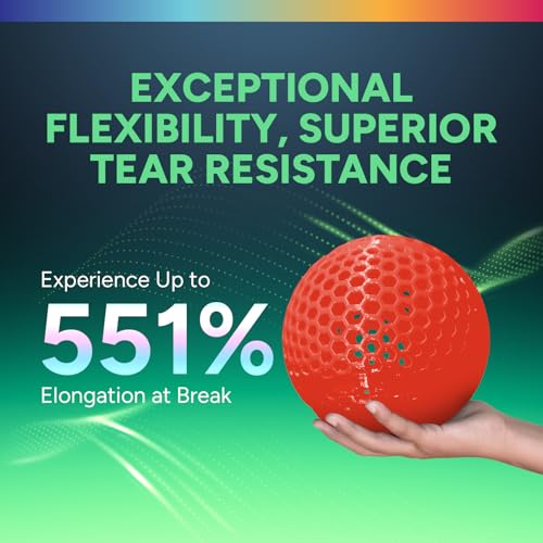 Image of OVERTURE TPU Filament 1.75mm Flexible Roll, 95A Soft 3D Printer Filament, 1kg Spool (2.2 lbs), Fit Most FDM Printer (TPU Neon Red)