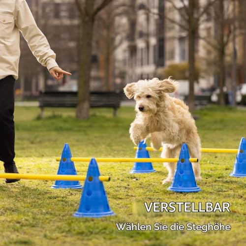 Navaris Hundetraining Hürden Set - Agility Set für kleine und große Hunde - Cavaletti Training Hund - Hunde Training Zubehör - Hürden Set für Hunde