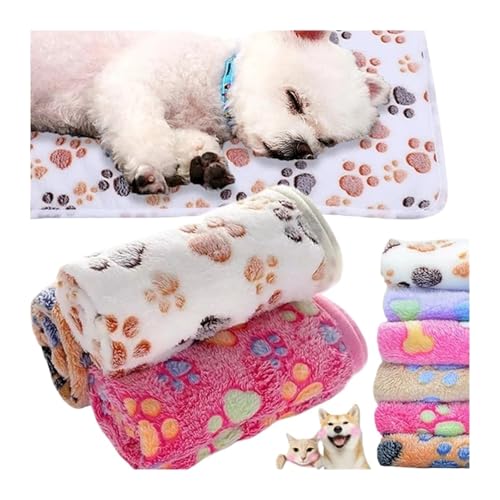 Soft Fluffy Pet Blanket - Cute Cartoon Pattern - Warm & Comfortable Mat for Dogs & Cats(A-2l,M-76x52cm)