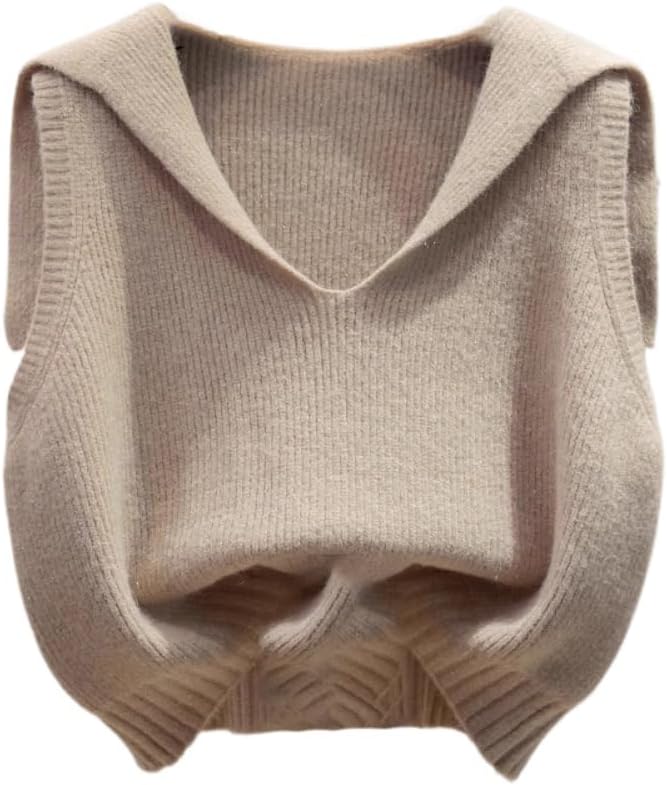 Bright Silk Shawl Vneck Knitted Vest for Women Autumn and Winter Loose wear Sweater Waistcoat