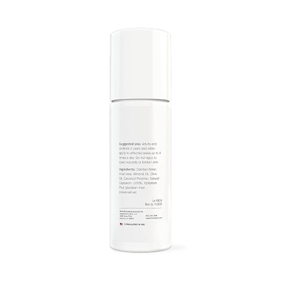 Capsaicin Roll-On Cream 0.075% - Glucosamine Chondroitin MSM Gel with Bromelain Joint & Muscle Care Bundle