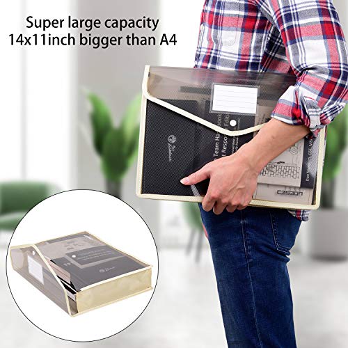 7 Pack B4 Plastic File Folders Waterproof Transparent Expandable File Folder - Purple&Pink&Yellow&Green&White&Blue&Black #TOP4