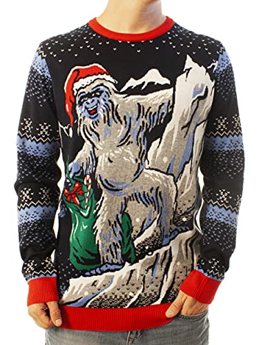 Ugly Christmas Party Animal Ugly Christmas Sweater for Men and Women - Reindeer Corgi Dinosaur Designs | Large Blue