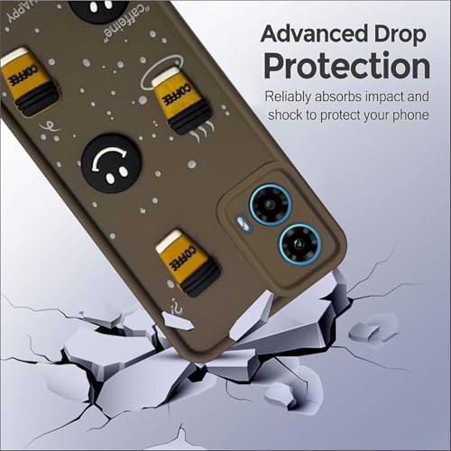 Image of SBMS Silicone Back Cover Case for Motorola Moto G34 5G / Moto G45 5G | Cute Fun 3D Cartoon, Coffee Design Silicone Case | Camera Protection Bump | Shockproof Case for Moto G34 5G (Coffe Mug Brown)