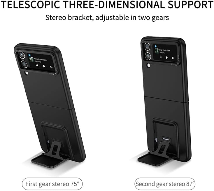 Miniatura 3 de Asuwish Funda de teléfono para Samsung Galaxy Z Flip 4 5G 2022 con funda deslizante para cámara con soporte soporte delgado protector móvil duro