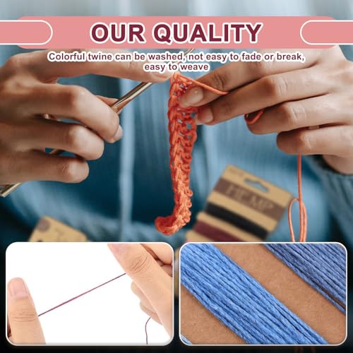 Cordón de cáñamo multicolor de 1 mm para accesorios de artesanía 6