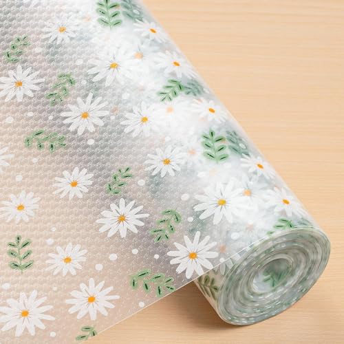 LIANJIN Shelf Liner Non-Slip Cabinet Liner for Kitchen Waterproof Non-Adhesive Kitchen Drawer Liner Durable EVA Cabinet Liners for Shelves Refrigerator Cupboard Storage