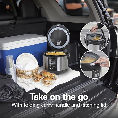 Image of Hamilton Beach Stay or Go 20 Cup Portable Multi Cooker With Lid Latch