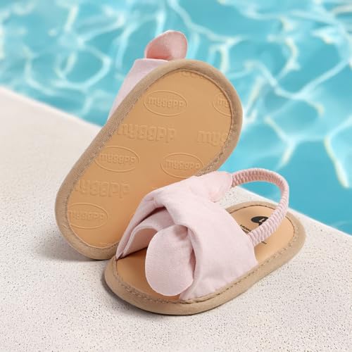Image of Meckior Infant Baby Girls Boys Summer Sandals Open Toe Lace Princess Dress Wedding Flats Shoes Newborn Toddler Soft Non-slip Sole First Walker Crib Shoes