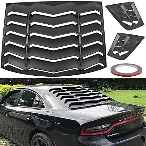 Bonbo Rear + Side Window Louver Windshield Sun Shade Cover ABS Fits for Dodge Charger 2011-2020 in GT Lambo Style Custom Fit (Matte Black) Cover