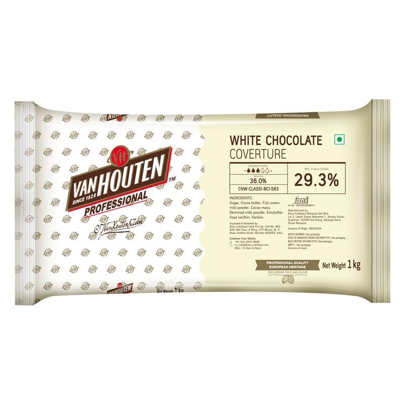 Vanhouten Barry Callebaut Professional White Chocolate Compound 29.3% - 1kg (B0DDHC14SF) Amazon Price History, Amazon Price Tracker