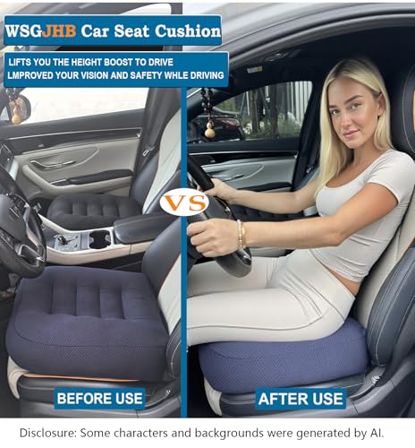 Image of WSGJHB Office Chair Cushion Pillow Adult Car Booster Seat Cushions | Seat Cushions for Short People Effectively Increase Field of View Lower Back Fatigue Relief, for Home Anti-Slip 18x18x4.7 inch
