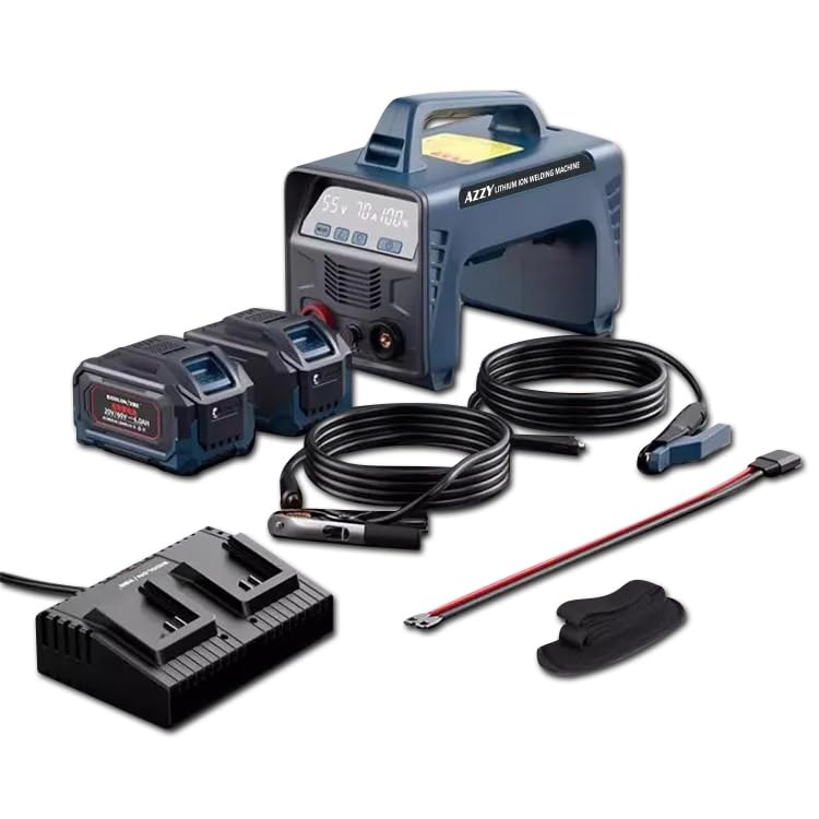 Azzy Lithium Battery Powered 165 amp Stick Welder IGBT LCD Digital Display Lightweight 9lb supports external battery hook up