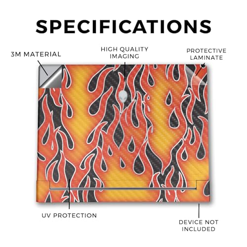 Image of Carbon Fiber Laptop Skin Compatible with Alienware X16 R2 (2024) - Hot Flames - Premium 3M Vinyl Protective Wrap Decal Cover - Easy to Apply | Crafted in The USA by MightySkins