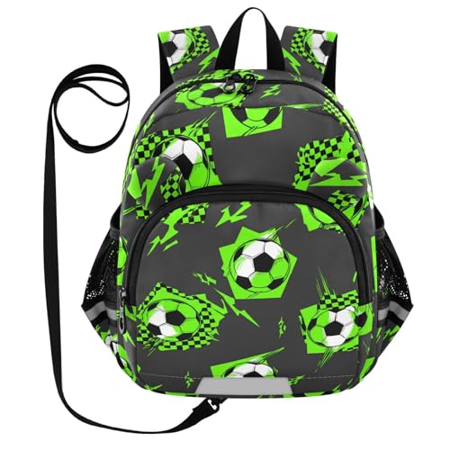 Soccer Ball Lightning Toddler Harness Backpack for Boys Girls 3-6 Years Kids Backpack with Anti Lost Safety Leash Child Leash Backpack for Travel Walking Preschool