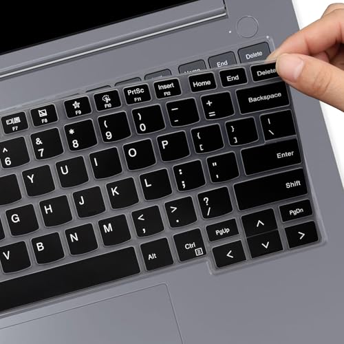 Image of Saco Laptop Keyboard Cover Silicone Protector Skin Compatible for 2025-2023 Lenovo ThinkBook 14 G6 G7 G8 G9 14-inch Laptop, ThinkBook 14 Gen 6 /7 /8 /9 Keyboard Protector Skin- Black