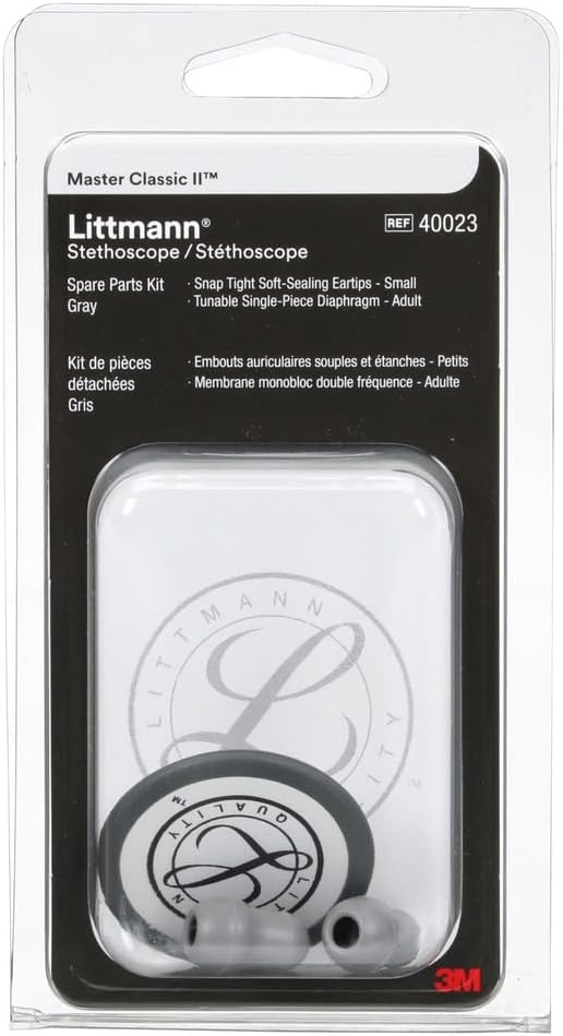 3M Littmann Stethoscope Spare Parts Kit, Master Classic, Grey, 40023