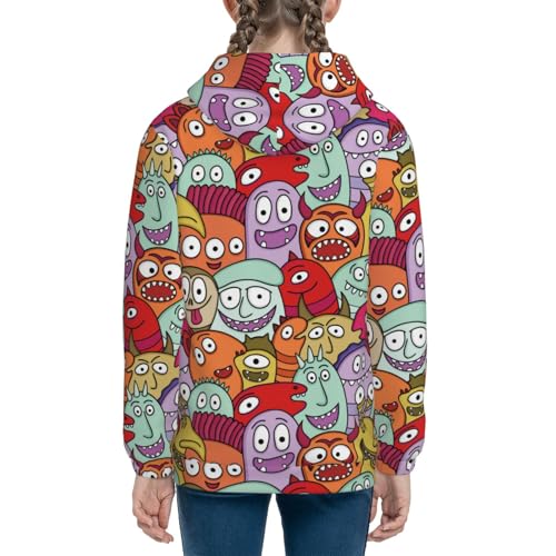 Funny Monster Kids Pullover Hoodies Boys Sweatshirts Girls Athletic Clothes with Pocket4