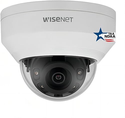 Wisnet Hanwha ANV-L7012R A-Series - Cámara IP vandálica de 4 MP, lente fija de 0.110 in, color blanco
