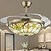 Ventilatori da soffitto Tiffany con luci e Telecomando dimmerabile con plafoniere silenziose Ventilatore Reversibile con Motore a Corrente Continua Ventilatori da soffitto a Scomparsa con lampade PE