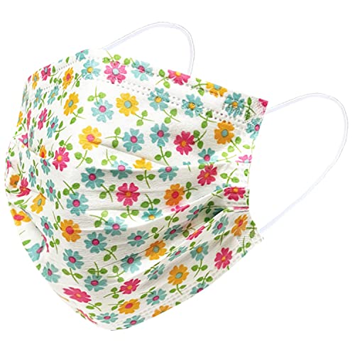 Everydayspecial Disposable Safety Mask 3 Layer Protection Face Mask For Adults 50 Pcs (Spring Flower 2) #TOP5