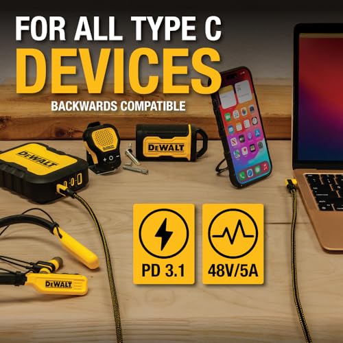 כבל USB C זוויתי 90 מעלות 100W DEWALT – תמונה 8