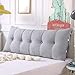 RUYII Cuscino Letto Cuscino Grande Letto Matrimoniale in Cotone Cuscino Testiera Letto Lungo Cuscino può Essere Fisso E Lavabile,Gray1-120x60x20cm