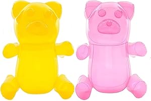 2 Pc Set of 24 Inch Inflatable Pink & Yellow Gummy Bears