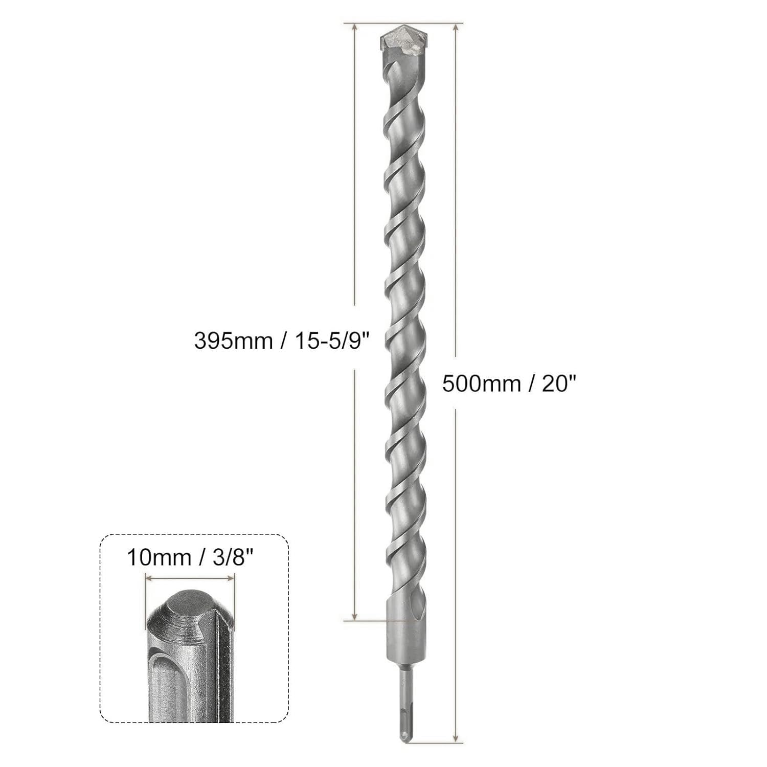 PUNTA PER TRAPANO SDS PLUS 25 X 500 mm AL WIDIA PER CEMENTO E PIETRA