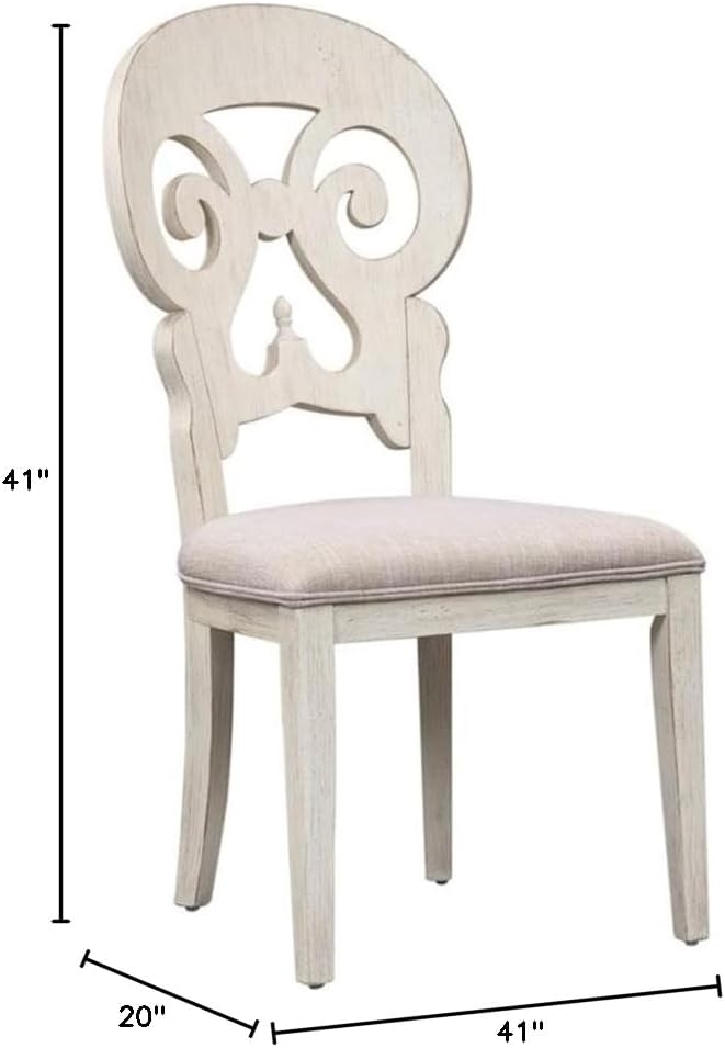 LIBERTY FURNITURE INDUSTRIES, INC. Farmhouse Reimagined White Splat Back Side Chair (RTA)-Set of 2