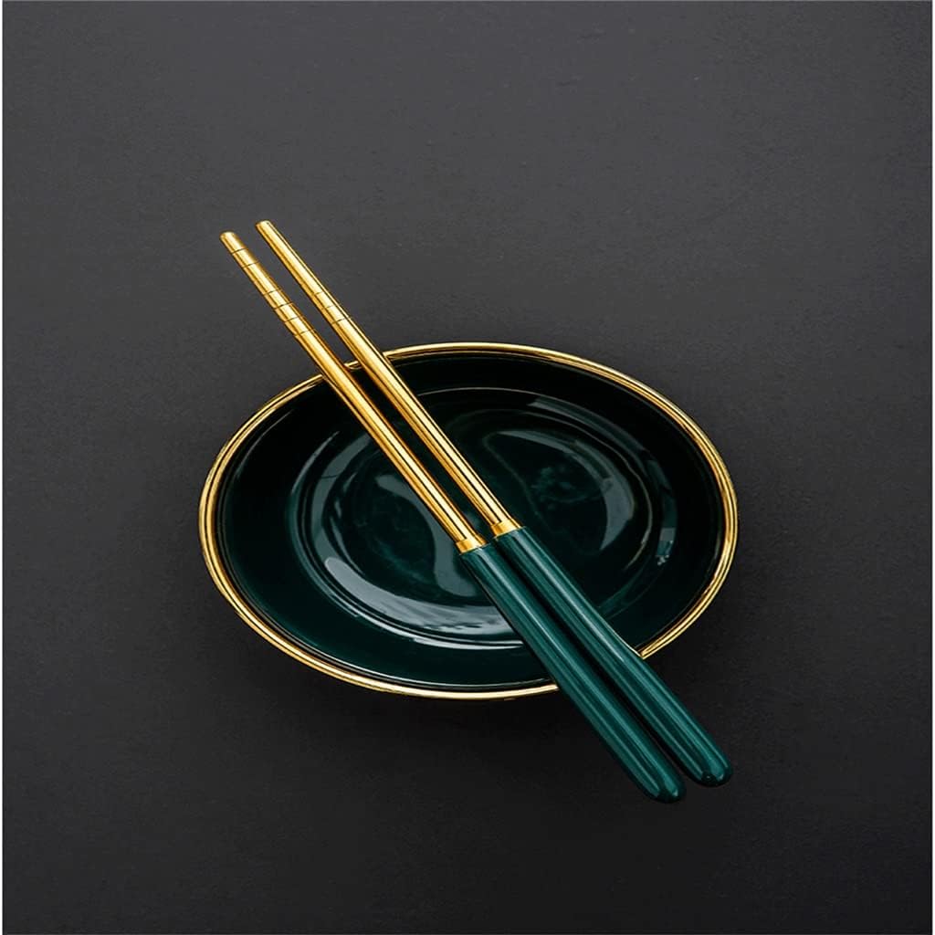 Ceramics Chopsticks Gold Green Sushi Chinese 1 Pair 19cm