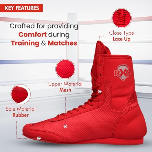 Image of RXN Boxing Shoes (Red, Numeric 7)
