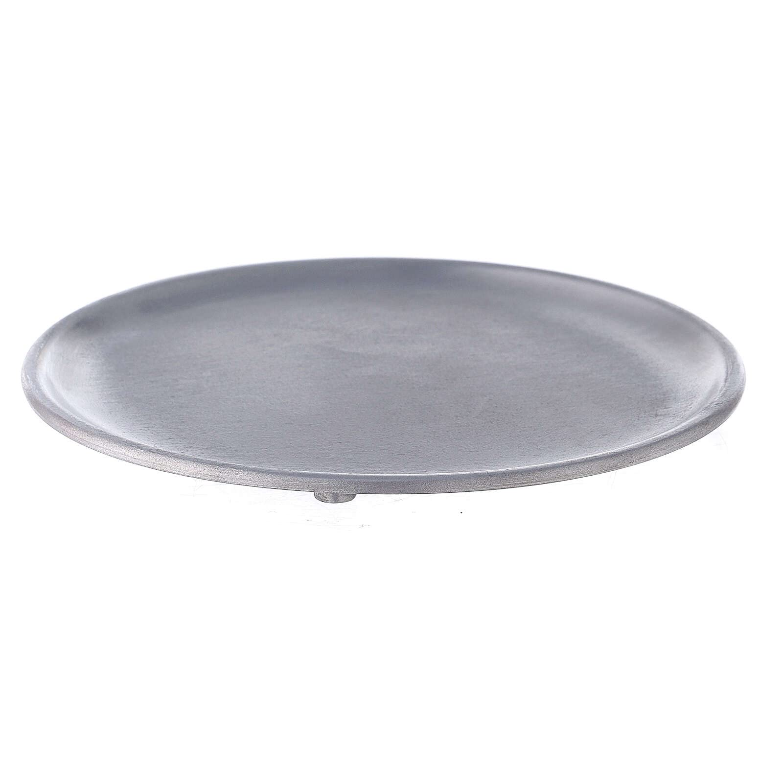 HolyartBrushed Aluminium Candle Holder Plate, 14 cm
