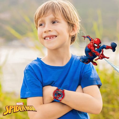 marvel spider-man kids39 lcd watch  flashing led bullet band digital time display red amp blue design durable plastic case adjustable silicone strap  fits wrists 5534 to 834