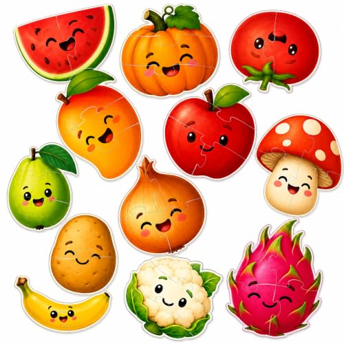 Image of Webby Fruits and Vegetables Level Up Jigsaw Puzzle for Kids