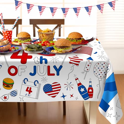 Image of Childom 1 Pack Fourth of July Coloring Tablecloth for Kids,4th of July Crafts for Kids 30 inchx72 inch Giant Coloring Poster Table Cloth,Large Paper Poster Crafts Party Activities,4th of July Paper Tablecloth