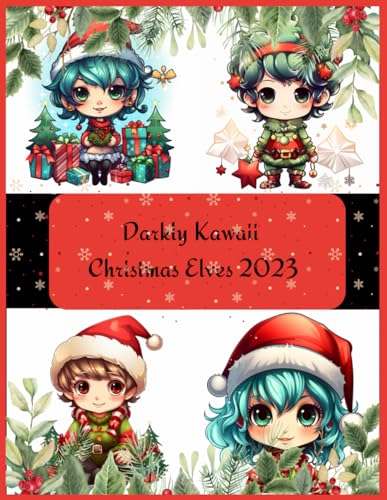Gothic Kawaii Elf Christmas Coloring Book