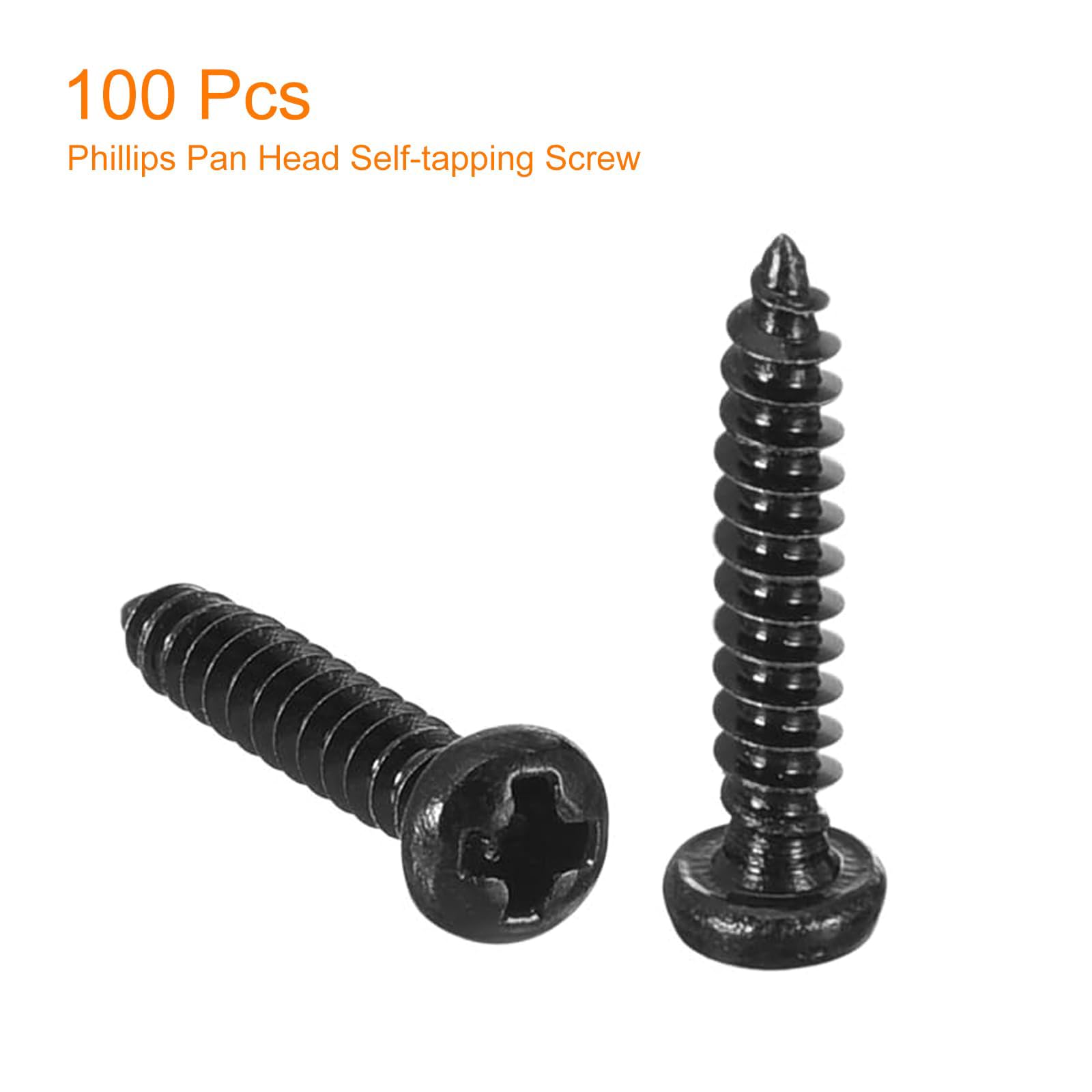 TA-VIGOR 100Pcs Self Tapping Screws, #2 x 1/2 Phillips Pan Head Screw, Round Head Tapping Screws - Image 3