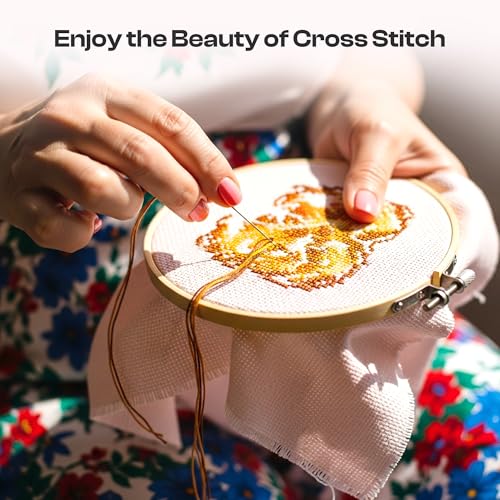 Image of Caydo Large Aida Cloth, 14 Count Pink Cross Stitch Fabric for Craft Embroidery, Handmade Needlework, DIY Handicrafts(28x19 inch)