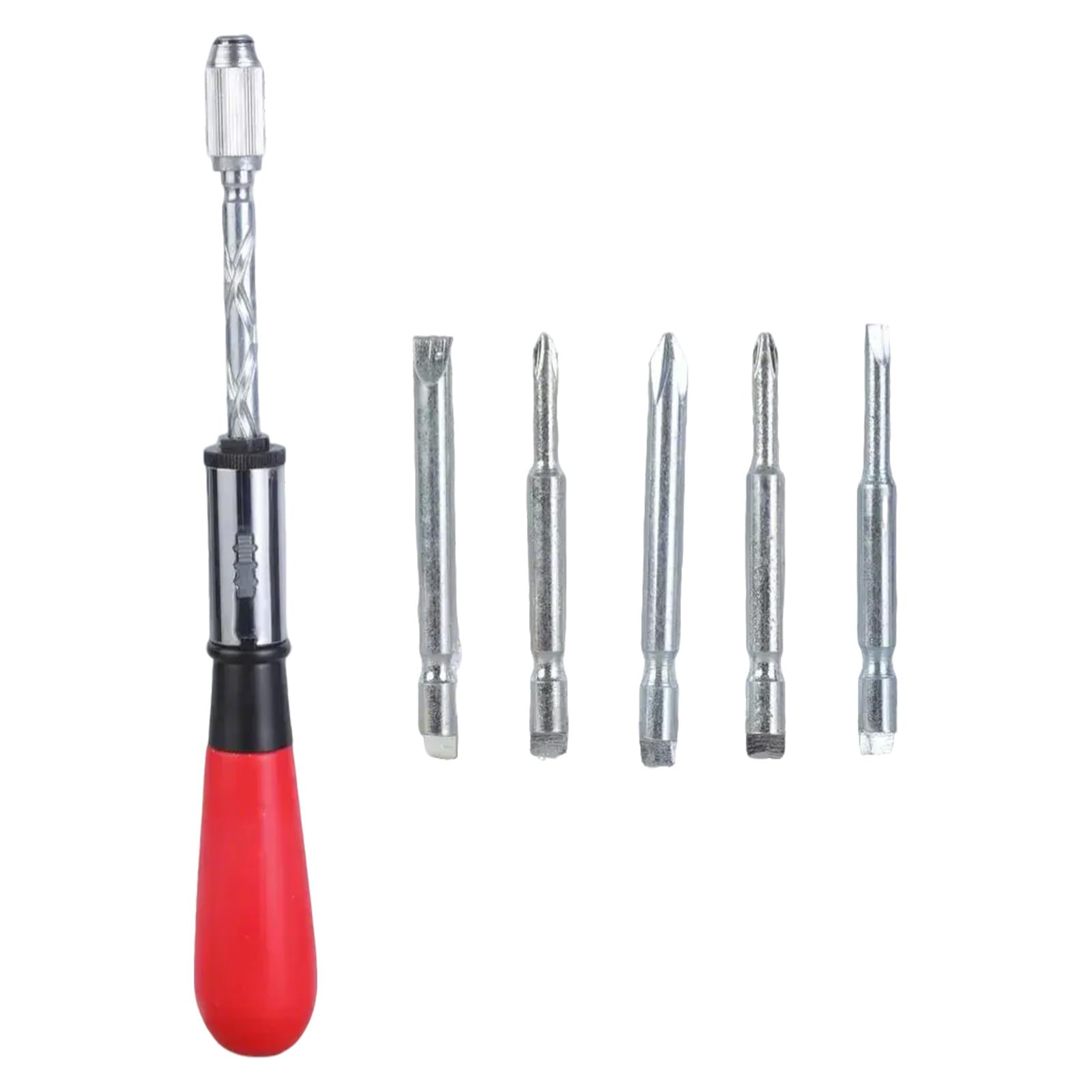 Thatiarry Multicolor Automatic Spirals Screw Driver Hand Pressing Ratchets Screwdriver Tool Push Pull Ratchets Screwdriver Easy To Use Multi-Bit