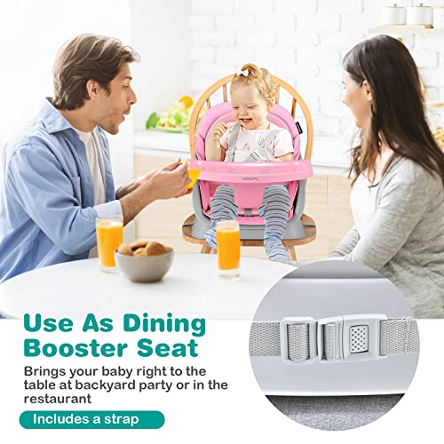 GLACER Convertible High Chair - 8 in 1 Adjustable Baby High Chair w/Removable Tray, Dual Cushions, Activity Table and Chair Set, Booster Seat, Stool, High Chairs for Babies and Toddlers
