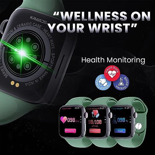 Image of Kratos SW15 Smart Watch for Men and Women with Bluetooth Calling, 1.85 inch HD Display, IP67 Water Resistant, Long Battery Life, 25+ Sport Modes,SpO2 & Health Monitoring, Smart Watch with 200+ Watch Face