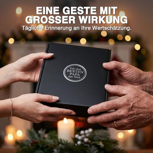 Johamoo Vatertagsgeschenk für Papa, Papa Geschenk Weltbester Papa Handtuch (35x75 cm) - Geschenkidee zum Geburtstag & Weihnachten - 100% Baumwolle - inkl. Geschenkbox