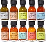 Smokehouse by Thoughtfully, Gourmet Hot Sauce Gift Set, Flavors Include Mango Habanero, Buffalo, Bacon Cayenne, Smoky Bourbon, Fire Jalapeño and More, Hot Sauce Variety Pack, Set of 10