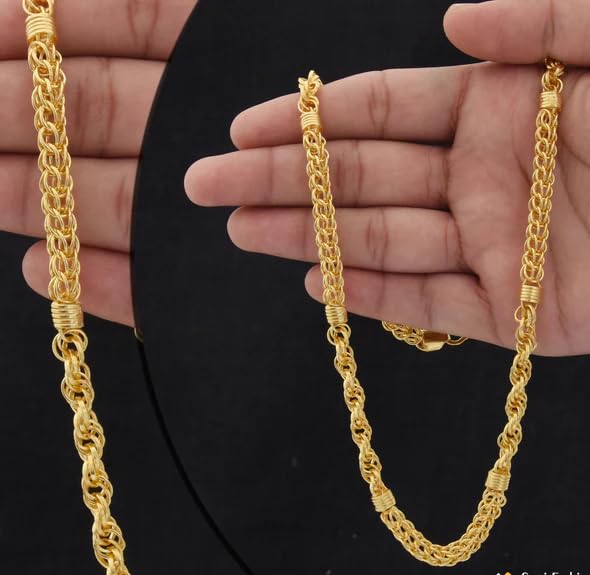 Image of one gram Stylish Heavy Golden Neck Men Chain inch20 inch Inches Gold-plated Chain C68