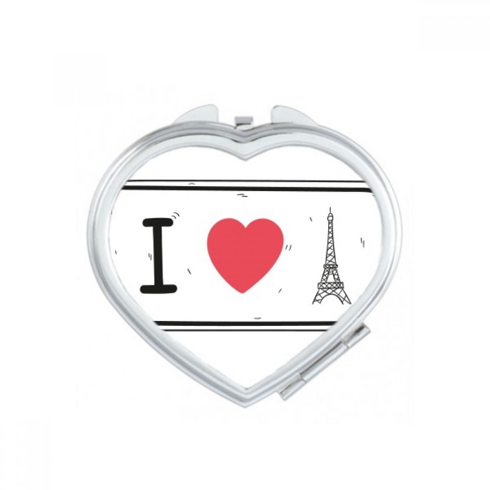 Miroir compact Tour Eiffel mignon motif coeur, un petit cadeau de maquillage pour elle