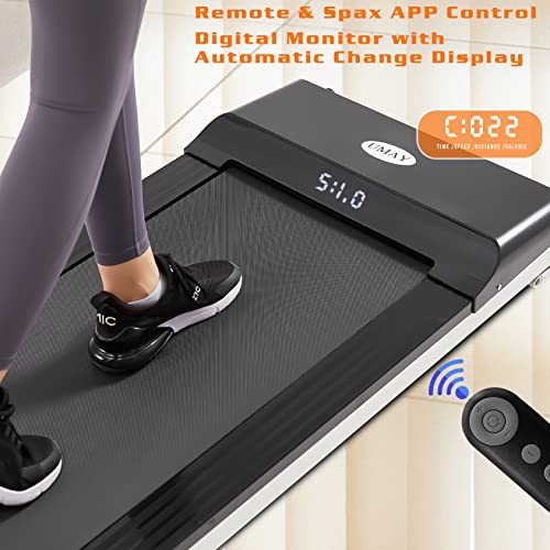 Image of Under Desk Portable Walking Pad Flat Slim Treadmill with LED Display & Sport APP for Home and Office Without Assembling