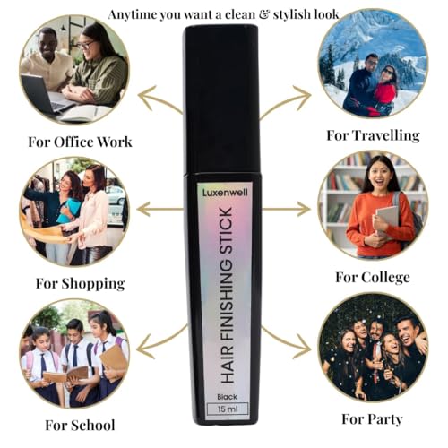 Image of Hair Finishing Stick - Anti-Frizz Baby Hair Fixer & Flyaway Tamer - Non-Greasy Hair Stick for Broken Hair (15ml, Regular)